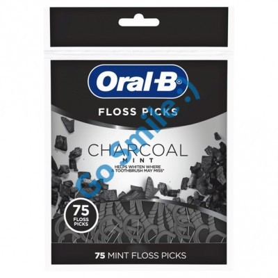 Oral-B Charcoal Infused Mint Dental Floss Picks 
