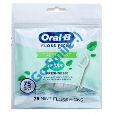 Oral-B Fresh Mint Floss Picks 75 штук.